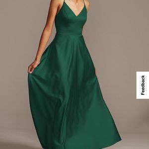 David’s bridal emerald bridesmaid dress